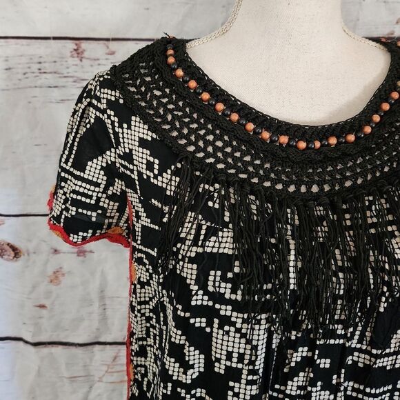 Anthropologie Floreat Abelia Beaded Fringe Geometric Dress Size Small - Picture 5 of 7